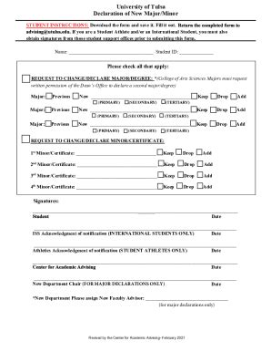 Fillable Online New Declaration Of Major Minor Certificate College Pdf