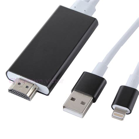 8 Pin Lightning To Hdmi Hdtv Av Cable Adapter 1080p For Ios Iphone 7 6s Plus 5s Ebay