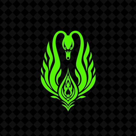 Premium PSD | A green alien logo with a green background with a green flame