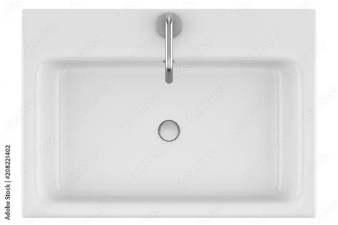 Foto De Top View Of Ceramic Bathroom Sink Isolated On White Background