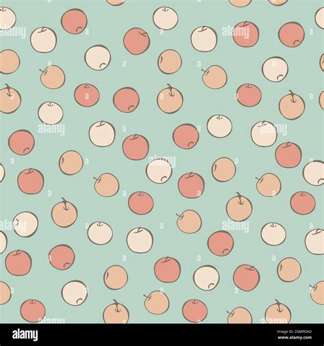 Vector Seamless Pattern With Apples Design With Decorative Hand Drawn