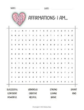 Positive Affirmations Word Search Puzzle Activity Stock 49 OFF