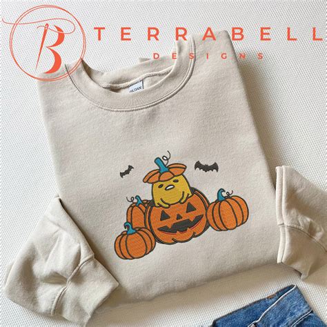 Pumpkin Orange Halloween Embroidery Sweatshirt - TerraBell Designs