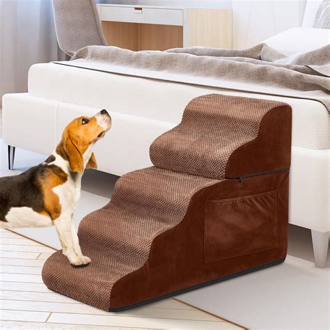 Abbylike Escaleras De Perro De Espuma De Pasos Con Funda Extra Ble