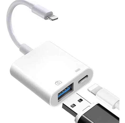 Adaptador Lightning A Usb Para Iphone Ipad Usb Otg Color Blanco