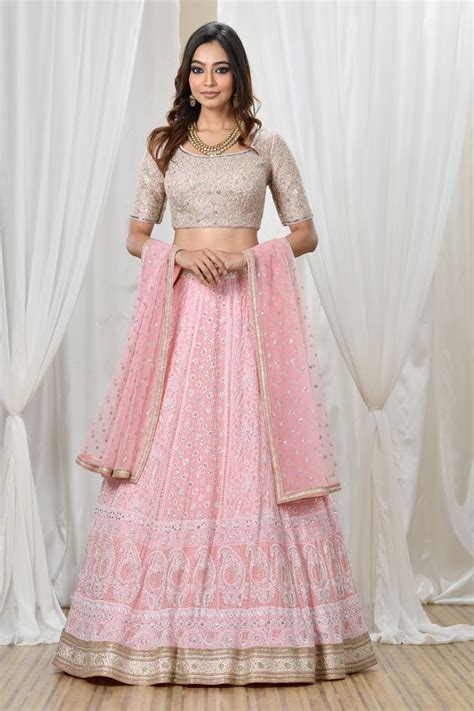 Baby Pink Chikankari Lehenga Designer Bridal Lehenga Lehenga Style