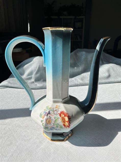 Vintage Porcelain Ceramica Le Torri Blue Pitcher Ceramic Italy