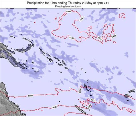 Solomon Islands Precipitation for 3 hrs ending Monday 09 Oct at 5pm +11