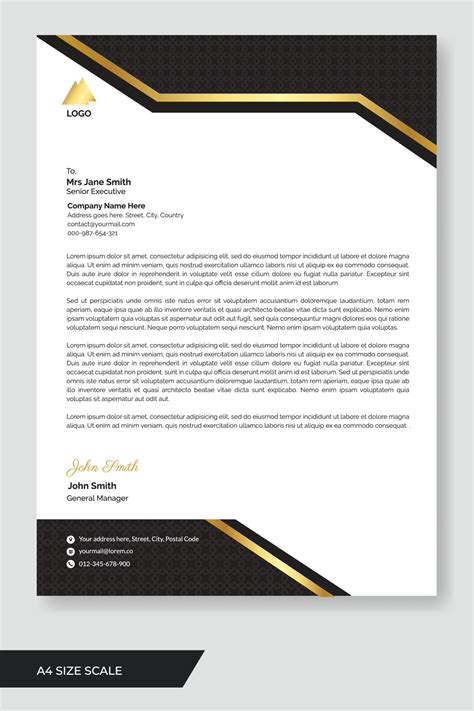 Letterhead Template Business Letterhead Template Black Gold With