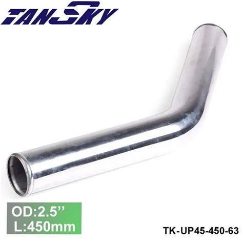 Tuyau coudé turbo Intercooler en aluminium 63mm 2 5 sortie entrée