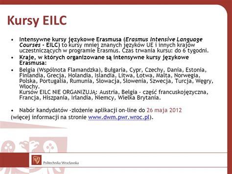 Rekrutacja Llp Erasmus Studia Wroc Aw Lutego R