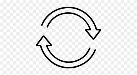 Two Arrows Clockwise Rotating Circle Ultrathin Outline Svg Clockwise