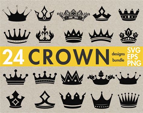 Crown Svg Bundle Crown Svg Files For Cricut Royal King Etsy Israel