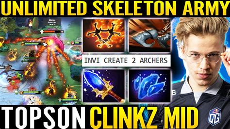 TOPSON Clinkz New MID HERO Aghanim Shard Build Unlimited Skeleton