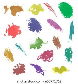 Watercolor Splashes Set Watercolor Stains Paint Stock Illustration