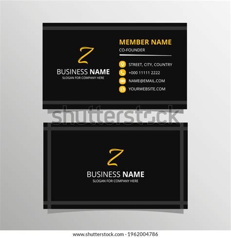 Simple Black Business Card Template Stock Vector Royalty Free