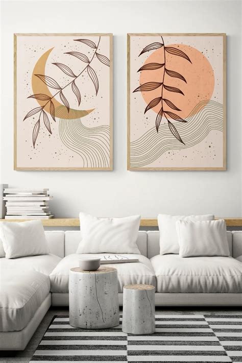 Boho Art Set Of 6 Prints Boho Wall Art Abstract Gallery Wall Set