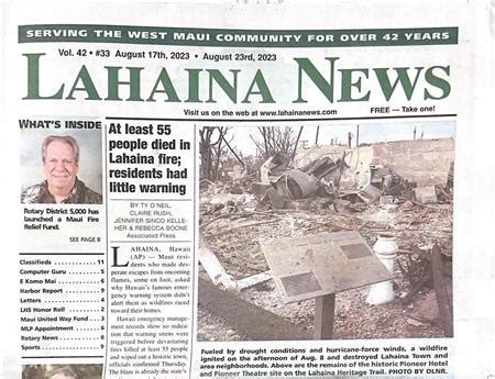 Lahaina News: Rotary District 5000 has launched a Maui Fire Relief Fund | Hawai'i Rotary ...