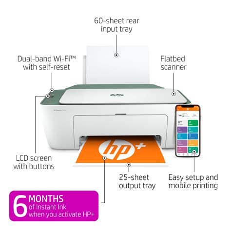 Hp Deskjet 2742e Wireless Color All In One Inkjet Printer Green Matcha With 6 Months Instant