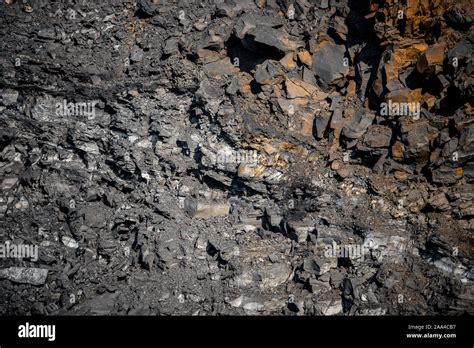 Geological Section Of Soil Layers Of Coal And Rock Overburden Open