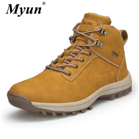 Luxury Brand High Top Shoes Winter Men S Boots Casual Sneakers Lace Up Safety Work Man Snow