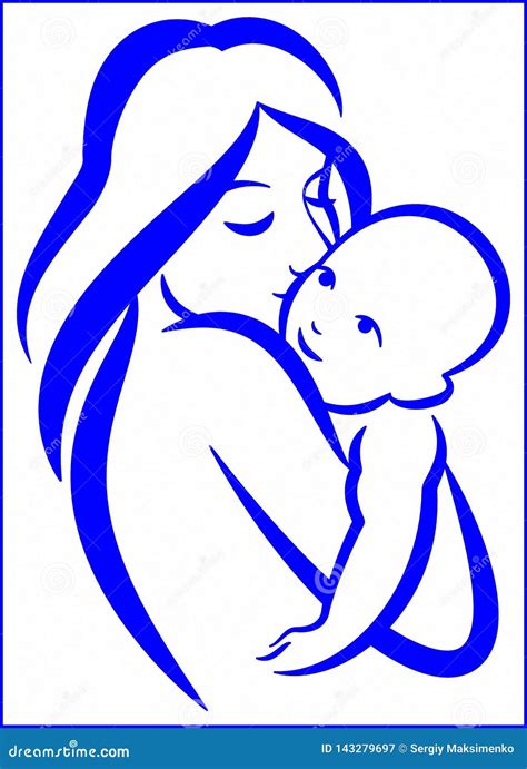 Madre E Bambino Illustrazione Vettoriale Illustrazione Di Immagine