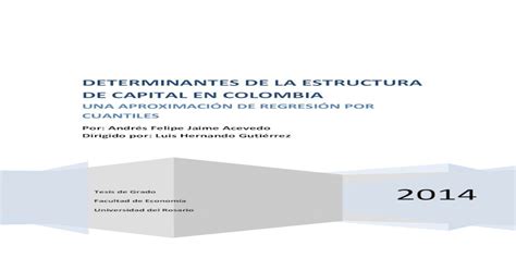 Determinantes De La Estructura De Capital En Colombia PDF Document