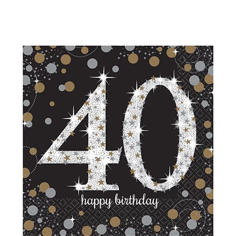 Sparkling Celebration 40th Birthday Tableware Kit For 8 Guests Party City