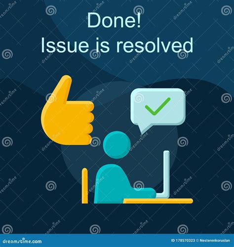 Resolved Issue Flat Concept Vector Icon Stock Vector Illustration Of