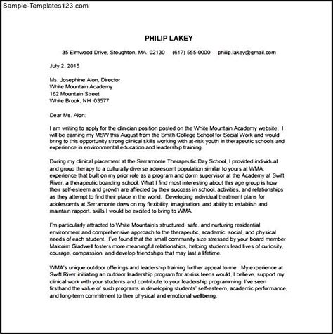 Social Worker Employment Cover Letter Pdf Template Free Download