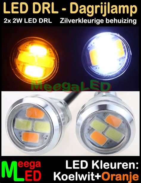 Led Auto Dagrijverlichting Drl X W Wit Oranje