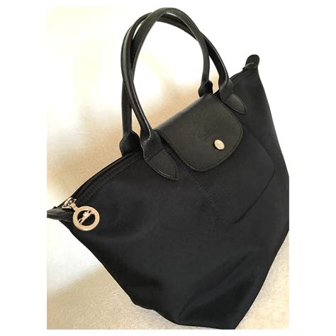 Longchamp Pliage Néo Cuir Nylon Noir ref 156694 Joli Closet