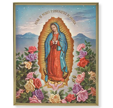 Our Lady Of Guadalupe Gold Framed Plaque Art The Catholic Shop