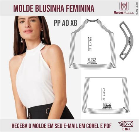 Molde Modelagem Blusinha Frente Unica Gola Elo