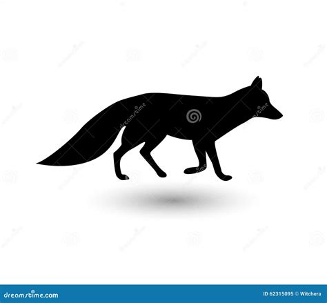 Silhouette Of Fox Stock Vector Illustration Of Wild 62315095