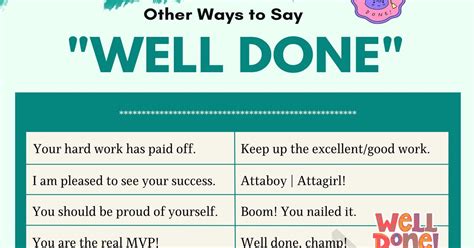 90+ Different Ways to Say "Well Done" in English • 7ESL