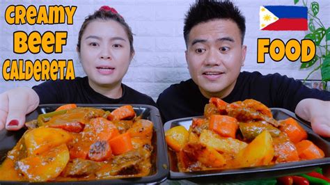 CREAMY BEEF CALDERETA RECIPE MUKBANG PHILIPPINES MAS HEALTHY PA SA