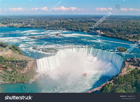 aerial top landscape view niagara falls stock photo