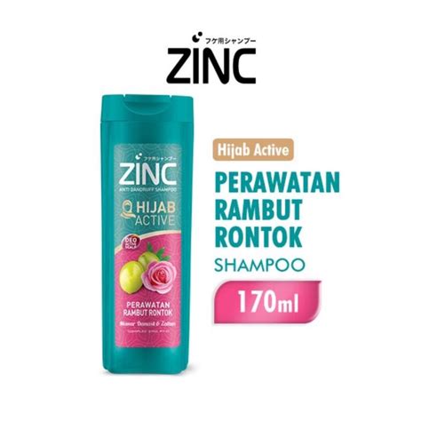 Jual Zinc Hijab Active Shampoo Perawatan Rambut Rontok Ml Shopee