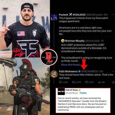 Call Of Duty Removes Faze Clan Member Nickmercs Skin From Game After