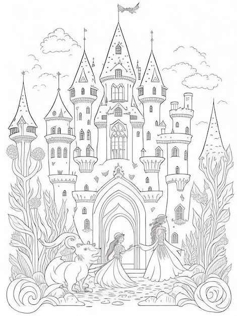 Premium Vector Spark Imagination Fairy Tale Castle Coloring Activity