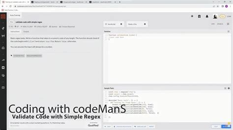 Codewars Kyu Validate Code With Simple Regex Javascript Youtube