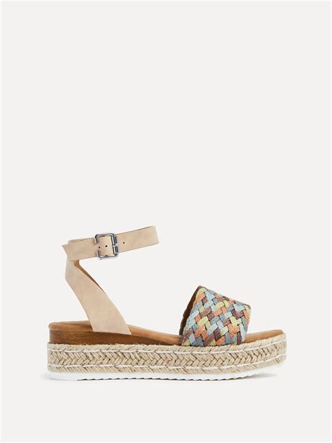 Linzi Multi Raya Nude Faux Leather Flatform | PLT
