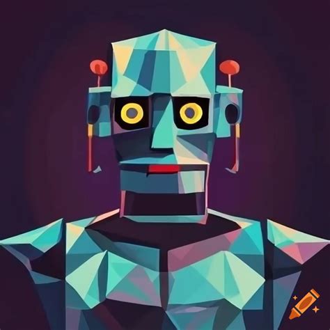 Polygonal Retro Style Super Robot Portrait On Craiyon