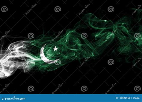 Pakistan Smoke Flag Isolated On A Black Background Stock Photo Image