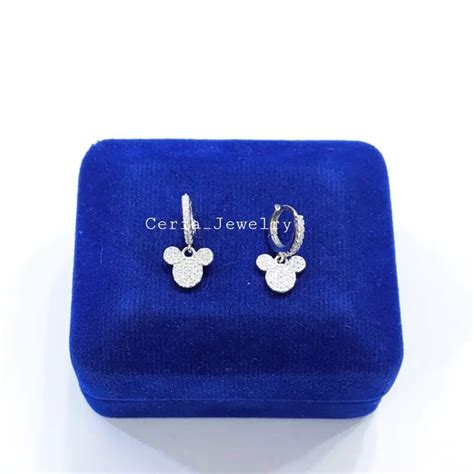 Jual Anting Perak Asli Silver Lapis Emas Model Jepit Mickey