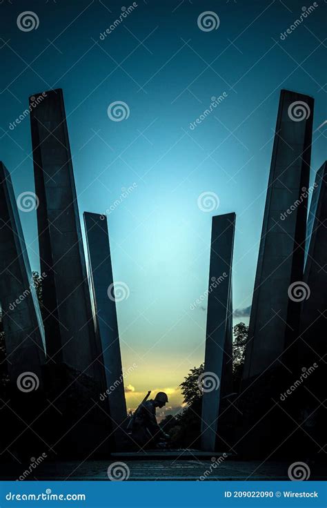 Mesmerizing View Of A Monument Glory To The Sappers In Warsaw Poland