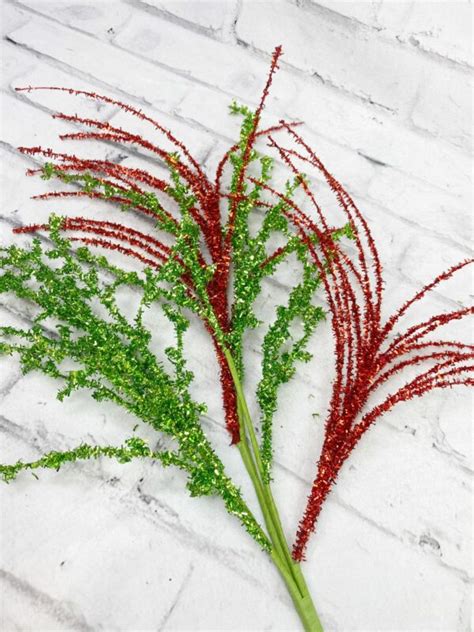 Red Green Glitter Stem Kelea S Florals