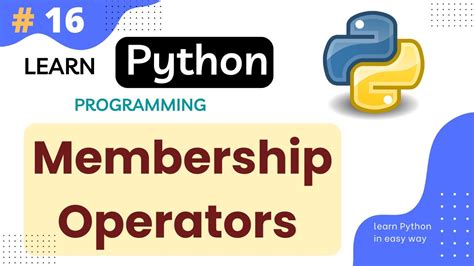 Membership Operators In Python How Membership Operator Works Python Tutorial Part 16