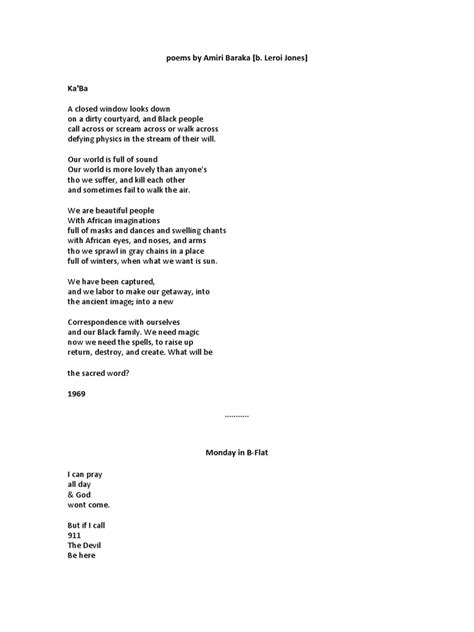 Poems by Amiri Baraka | Politics | Government